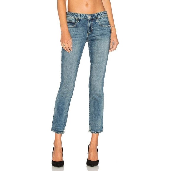 AMO Kate Girl Crush Slim Straight Cropped Jeans Blue A01213-018 Mens 25